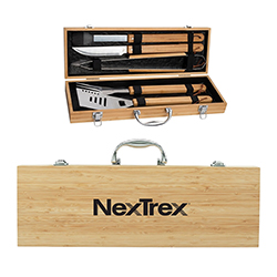 5 PIECE BAMBOO BBQ SET